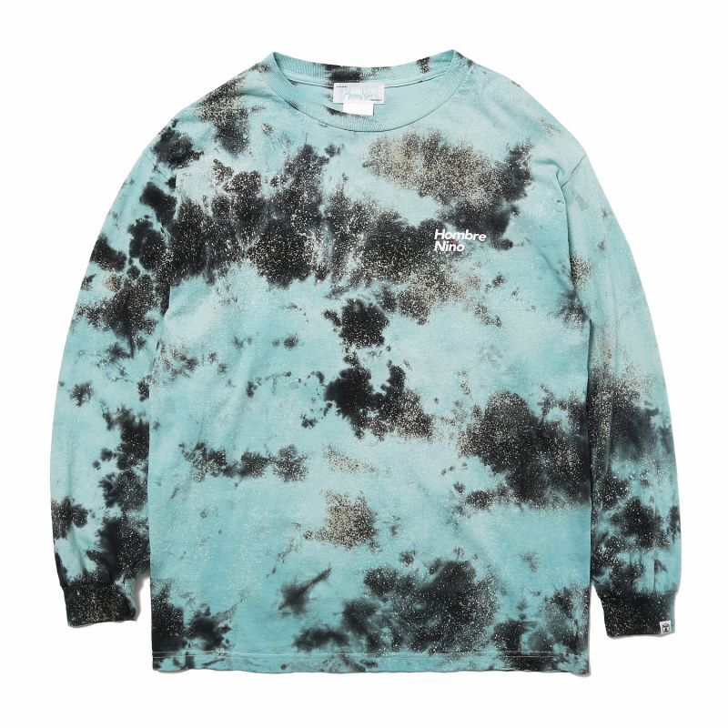 HOMBRE NINO (L/S PRINT TEE (TIE DYE)) TEAL BLACK -30% OFF- FAMLEST