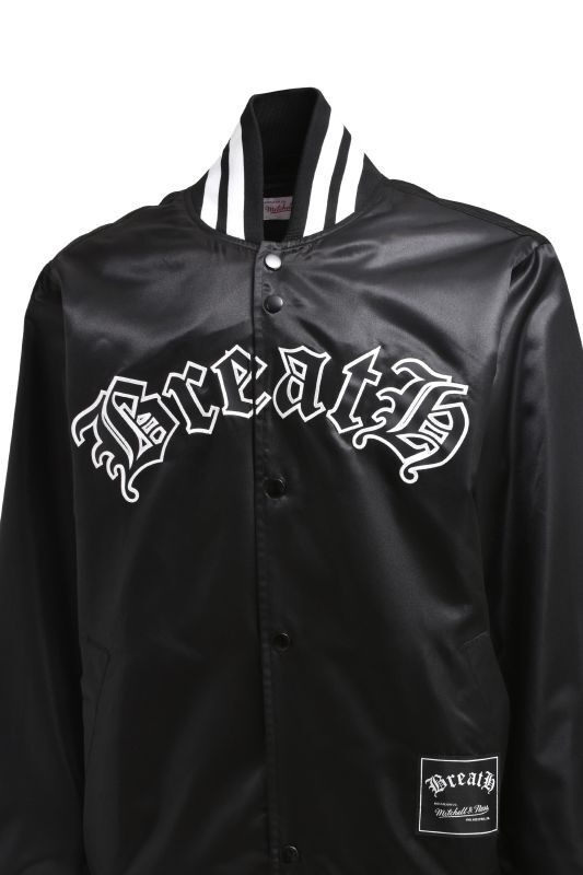 BREATH ブレス × MITCHELL&NESS SATIN JACKET - スタジャン