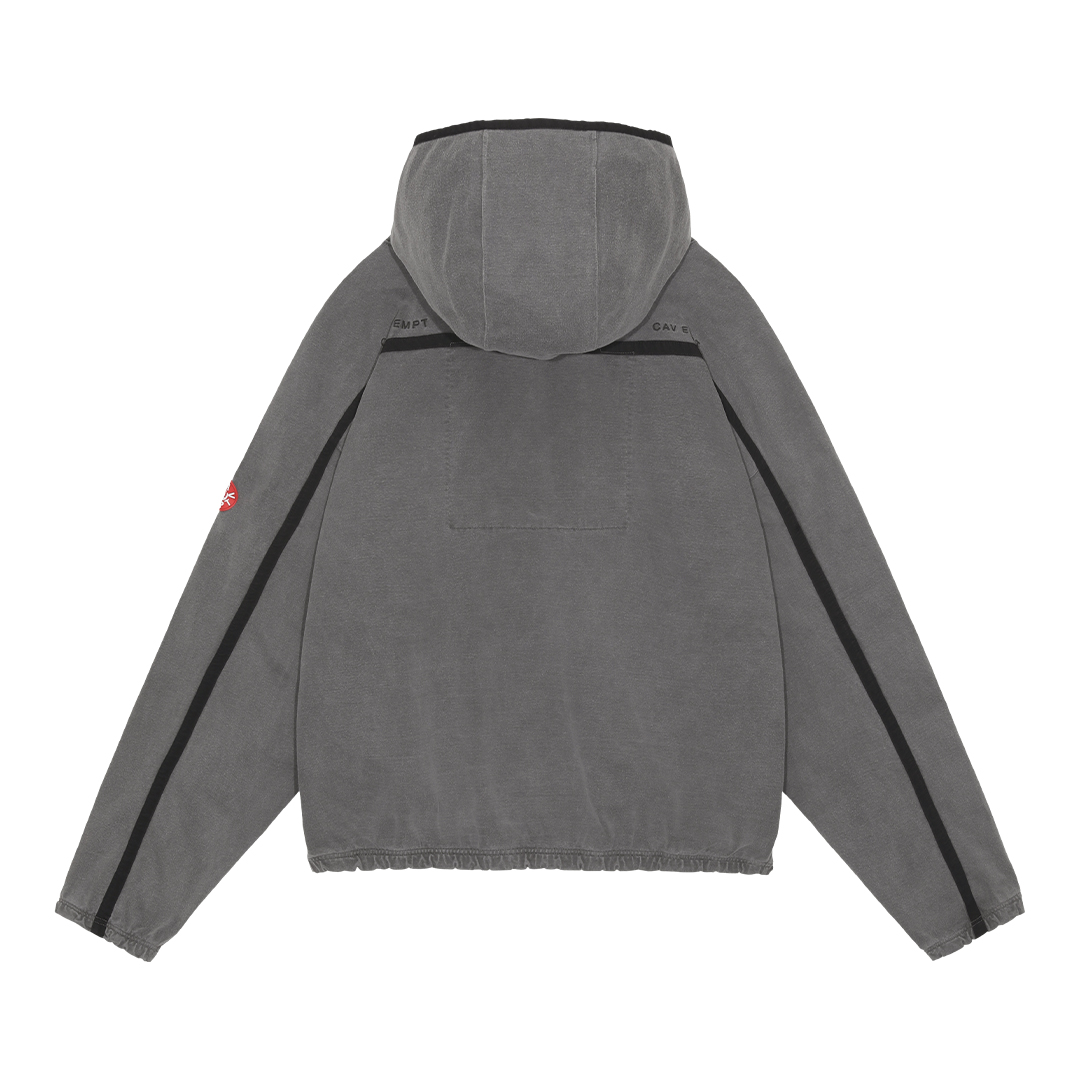 C.E (OVERDYE TAPED LIGHT ZIP HOODY) CHARCOAL - FAMLEST