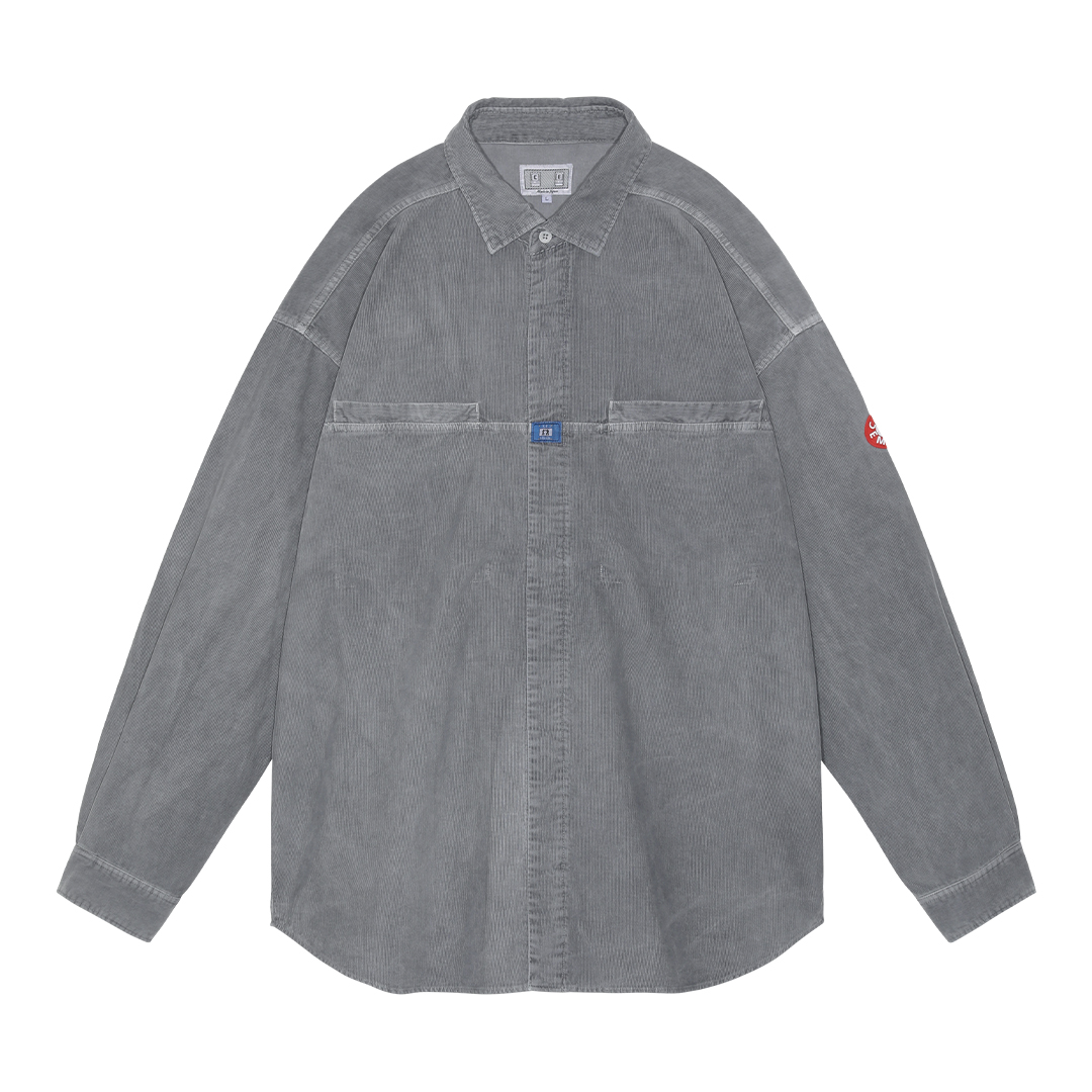 C.E (OVERDYE CORD DESIGN BIG SHIRT) GREY - FAMLEST