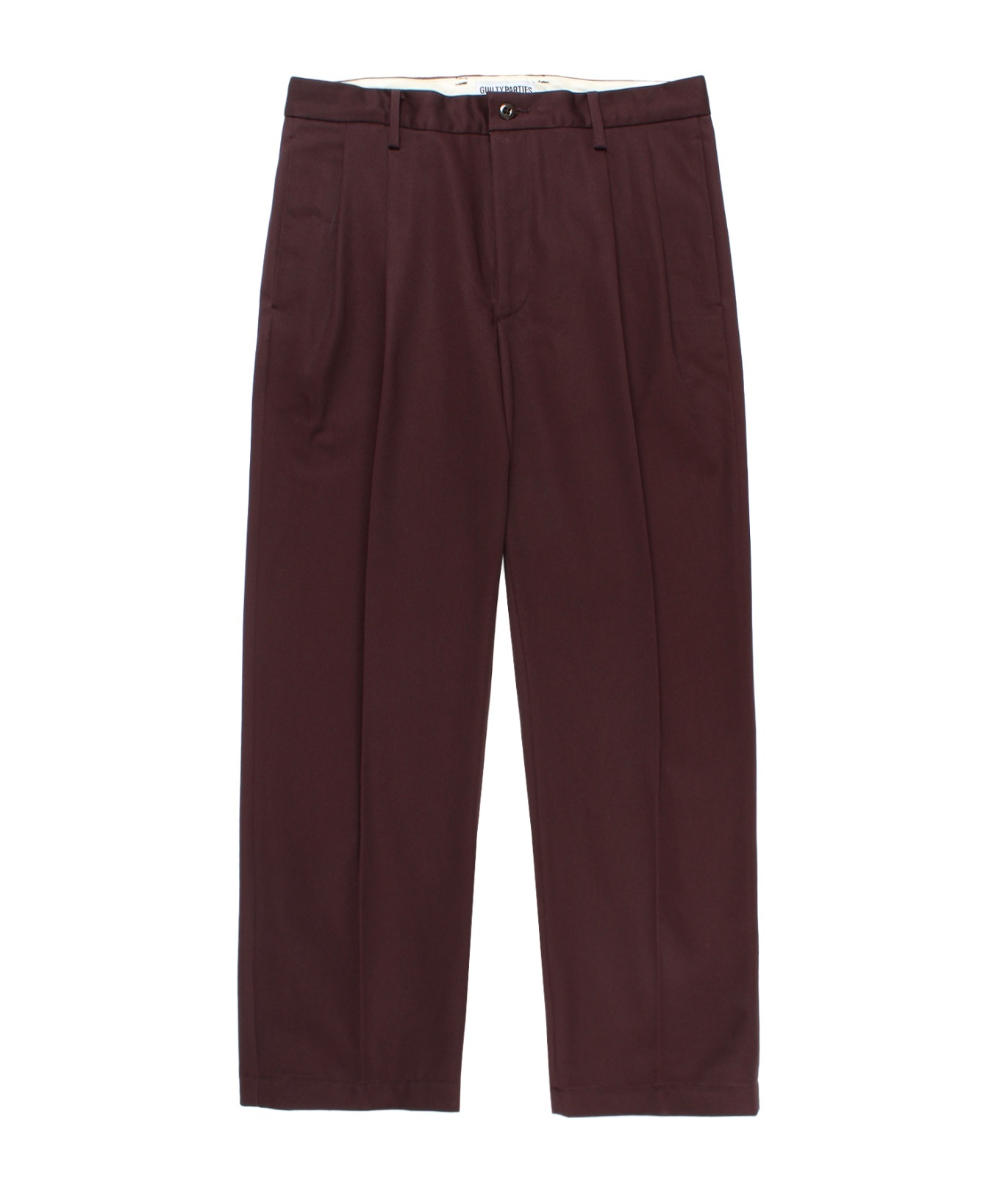 WACKO MARIA (DOUBLE PLEATED CHINO TROUSERS TYPE-1) BURGUNDY