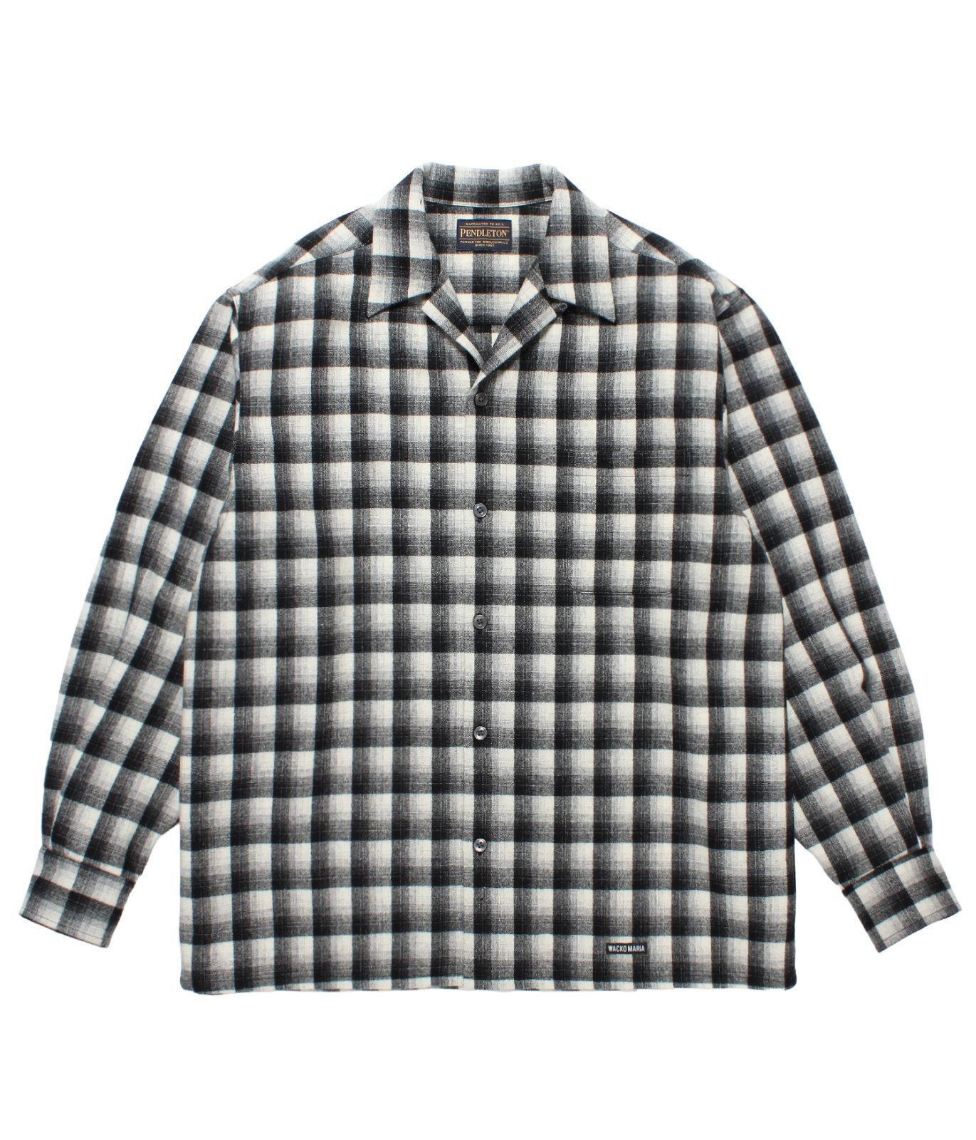 トップス wackomaria PENDLETON OMBRE CHECK SHIRT WACKO MARIA (PENDLETON / WOOL OMBRE CHECK OPEN COLLAR SHIRT